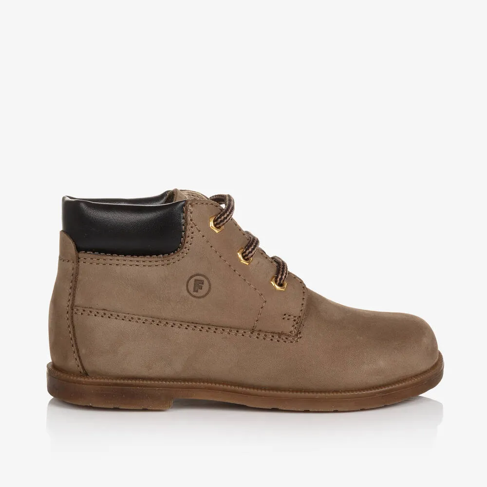 Boys Brown Leather Ankle Boots