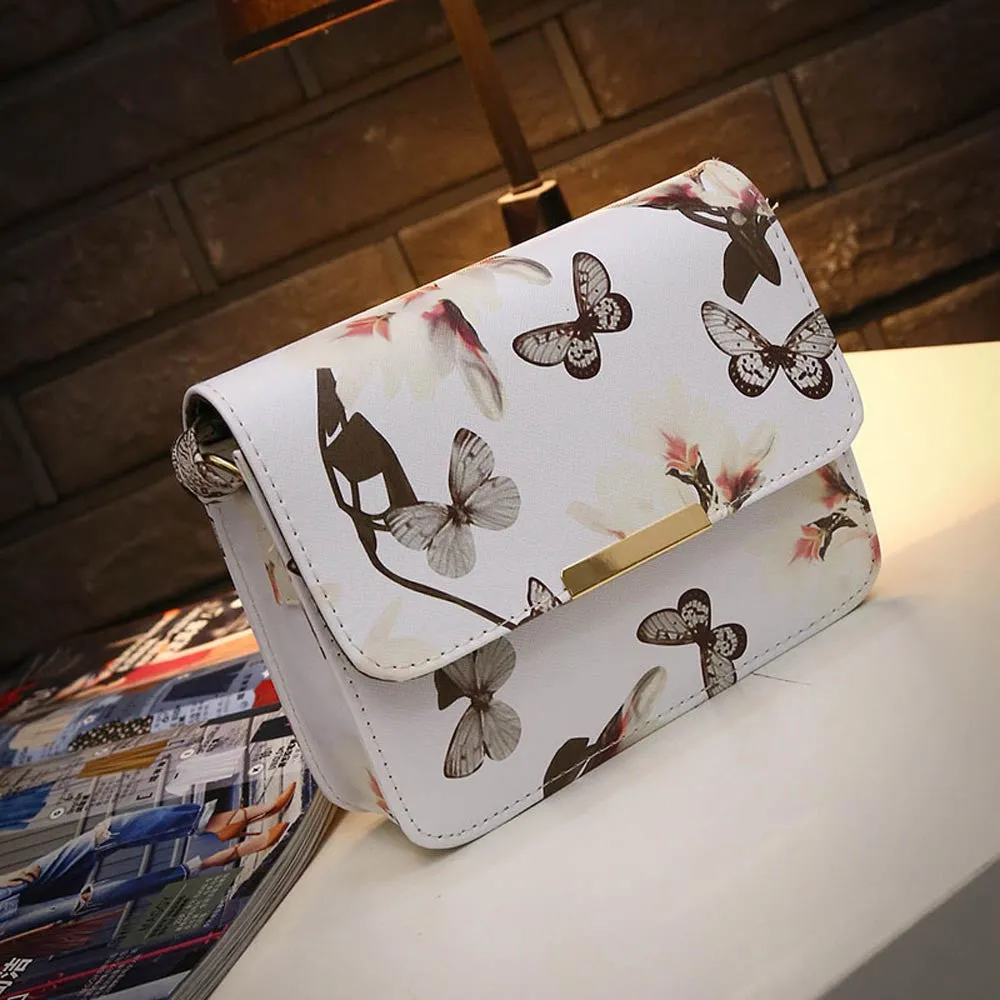 Crossbody Bags For Women Floral Print PU Leather Satchel Handbag Retro Messenger Bag bolsos femenina