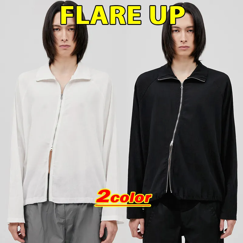 FLARE UP  |●FLARE UP● Crinkle Wave Pull Zip-up (2color) unisex