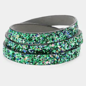 iLLASPARKZ Glitter Faux Leather Wrap Bracelet