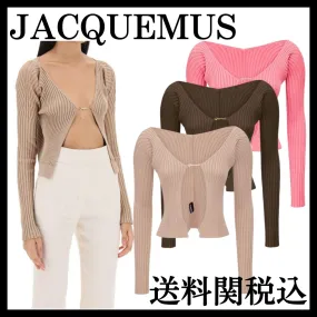 JACQUEMUS  |Casual Style Long Sleeves Elegant Style Logo Cardigans