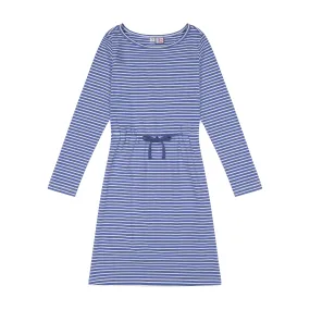 Lila Drawstring Dress Windsor Blue Stripe