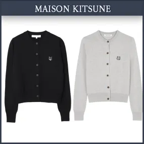 MAISON KITSUNE  |Street Style Logo Cardigans