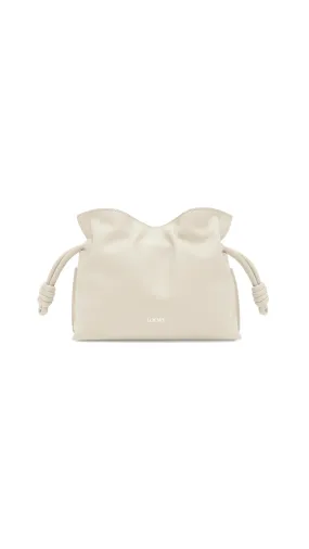 Mini Flamenco Clutch In Nappa Calfskin - Sea Salt