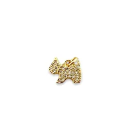 Mini schanauzzer dog charm jewelry making pendant in 18k of gold layering