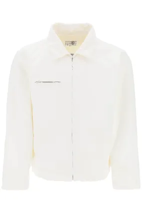 MM6 MAISON MARGIELA Distressed Cotton Short Jacket for Men in White - SS24 Collection