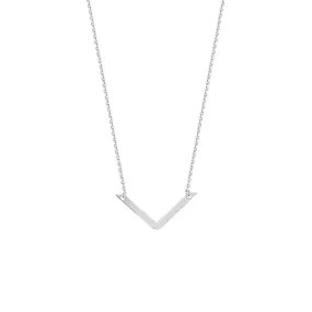 New White Gold V Necklace