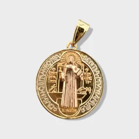 San benito 2 sides pendant in 18k of gold layering