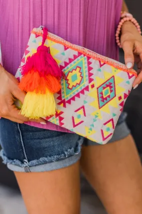 Stay Vibrant Tassel Clutch- Multi-Color